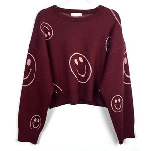 Altar’d State Smiley Face Oversized Sweater